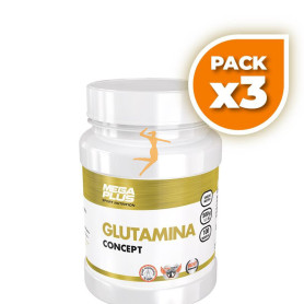 Pack 3x GLUTAMINA CONCEPT 500Gr. MEGAPLUS