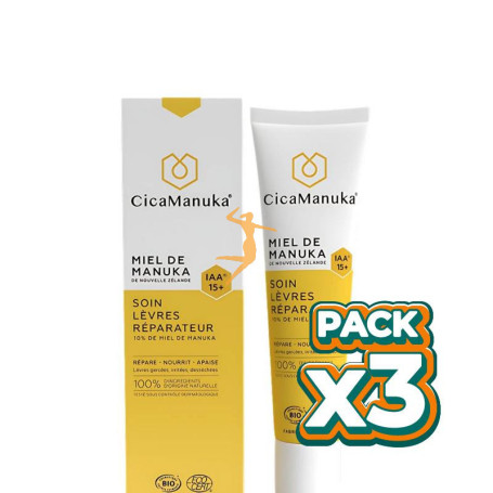 Pack 3x CREMA REPARADORA DE LABIOS 15ML CICAMANUKA