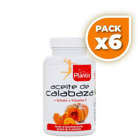 Pack 6x ACEITE DE CALABAZA CON SELENIO 180 CÁPSULAS PLANTIS
