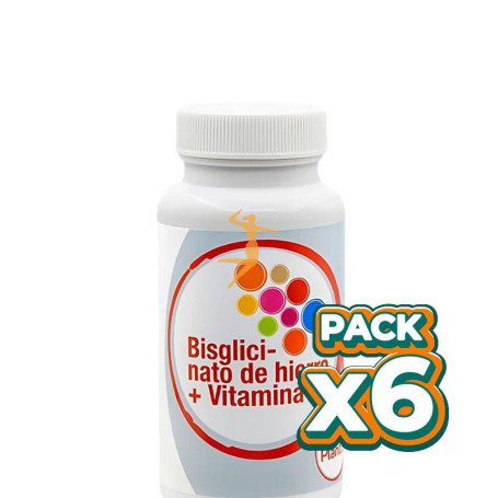Pack 6x BISGLICINATO DE HIERRO + VITAMINA C 60 CÁPSULAS PLANTIS