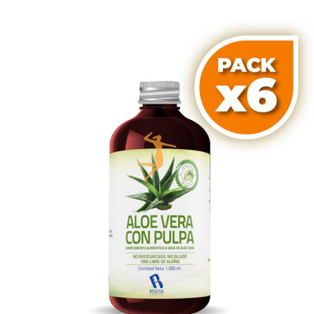 Pack 6x ALOE VERA CON PULPA 1Lt. BEQUISA