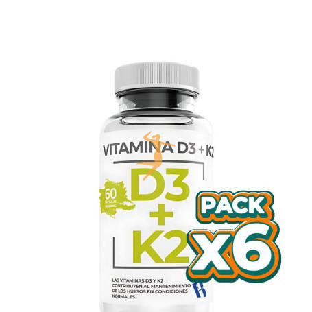 Pack 6x VITAMINA D3+K2 60 CÁPSULAS BEQUISA