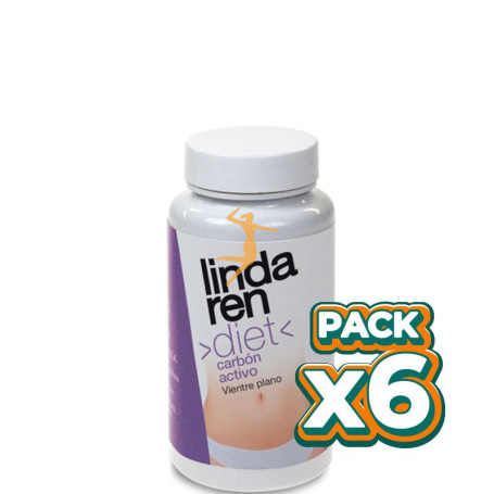 Pack 6x CARBÓN ACTIVO 60 CÁPSULAS LINDA REN DIET