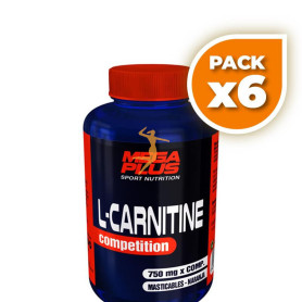 Pack 6x L-CARNITINA MASTICABLE NARANJA 50 COMPRIMIDOS MEGAPLUS