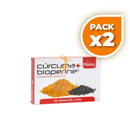 Pack 2x CURCUMA CON BIOPERINE 60 CAPSULAS PLANTIS