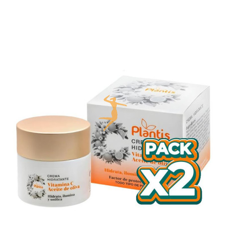 Pack 2x CREMA FACIAL HIDRATANTE CON VIT.C +FFP30 50ML PLANTIS