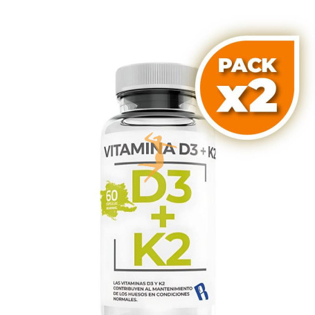 Pack 2x VITAMINA D3+K2 60 CÁPSULAS BEQUISA