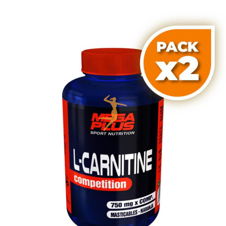 Pack 2x L-CARNITINA MASTICABLE NARANJA 50 COMPRIMIDOS MEGAPLUS