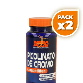 Pack 2x PICOLINATO DE CROMO 125 COMPRIMIDOS MEGAPLUS