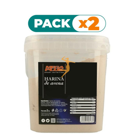 Pack 2x HARINA DE AVENA NATILLA 2Kg. MEGAPLUS