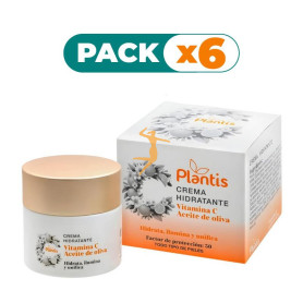 Pack 6x CREMA FACIAL HIDRATANTE CON VIT.C +FFP30 50ML PLANTIS