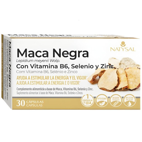 MACA NEGRA CON B6, SELENIO Y ZINC 30 CÁPSULAS NATYSAL