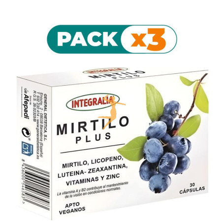Pack 3x MIRTILO PLUS 30 CÁPSULAS INTEGRALIA