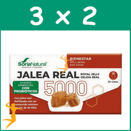 Pack 3x2 JALEA REAL 5000 CON PROBIÓTICOS 20 VIALES SORIA NATURAL