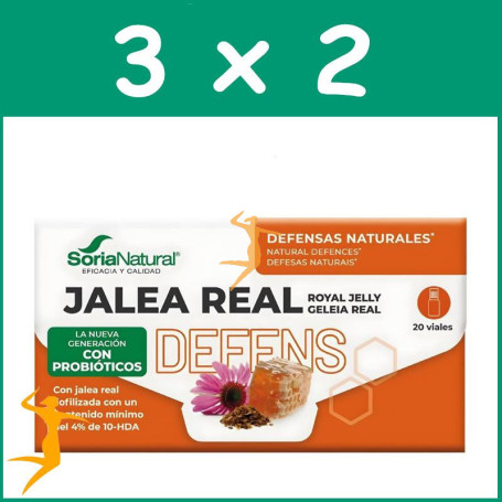 Pack 3x2 JALEA REAL DEFENS CON PROBIÓTICOS 20 VIALES SORIA NATURAL