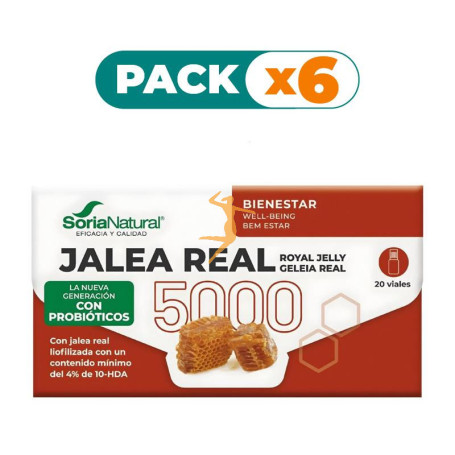 Pack 6x JALEA REAL 5000 CON PROBIÓTICOS 20 VIALES SORIA NATURAL