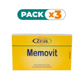 Pack 3x MEMOVIT 30 AMPOLLAS ZEUS
