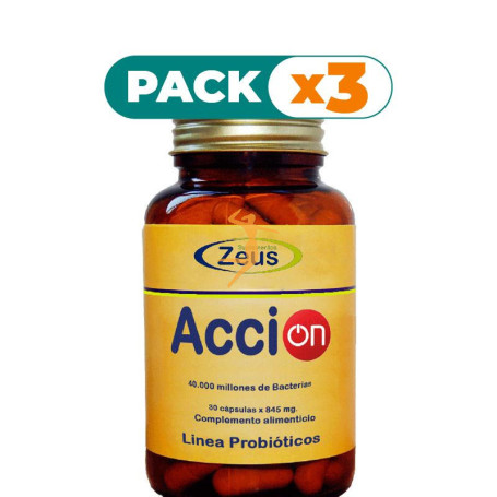 Pack 3x ACCION 30 CÁPSULAS 845Mg. ZEUS