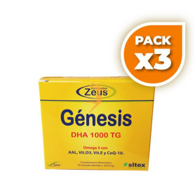Pack 3x GÉNESIS OMEGA 3 DHA 30 CÁPSULAS 1000MG ZEUS