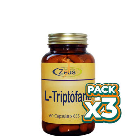 Pack 3x L-TRIPTÓFANO 60 CÁPSULAS ZEUS
