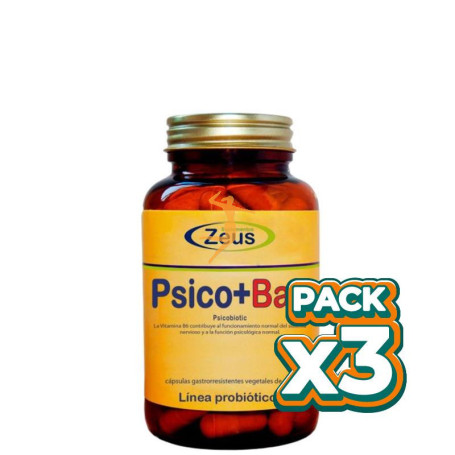 Pack 3x PSICO+BAC (PSICOBIOTIC) 90 CAPSULAS ZEUS