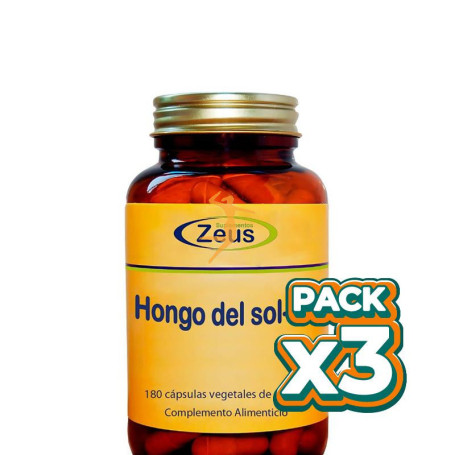 Pack 3x HONGO DEL SOL 180 CÁPSULAS VEGETALES ZEUS