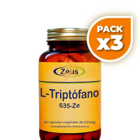 Pack 3x L-TRIPTOFANO 635-ZE 30 CÁPSULAS VEGETALES ZEUS