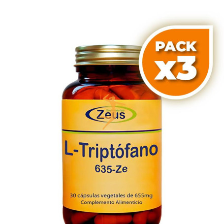 Pack 3x L-TRIPTOFANO 635-ZE 30 CÁPSULAS VEGETALES ZEUS