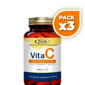 Pack 3x VITA C INMUNEFACTORS 60 CÁPSULAS VEGETALES ZEUS