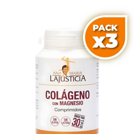 Pack 3x COLÁGENO CON MAGNESIO 180 COMPRIMIDOS ANA MARÍA LAJUSTICIA
