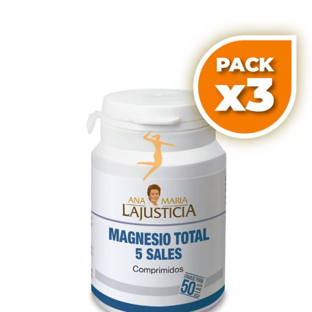 Pack 3x MAGNESIO TOTAL 5 SALES 100 COMPRIMIDOS ANA M. LAJUSTICIA