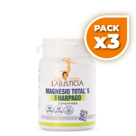 Pack 3x MAGNESIO TOTAL 5 SALES + HARPAGO 70 COMPRIMIDOS ANA M. LA JUSTIC