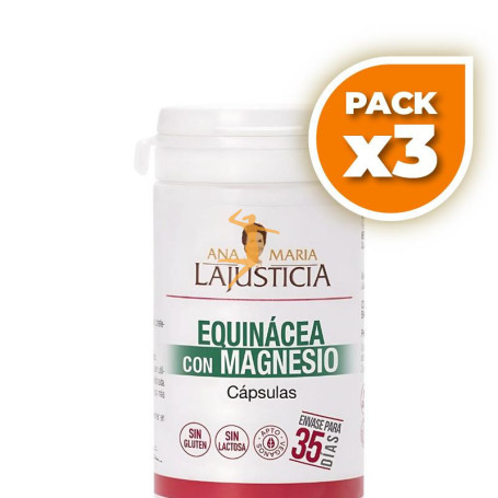 Pack 3x EQUINÁCEA CON MAGNESIO 70 CÁPSULAS ANA MARÍA LAJUSTICIA