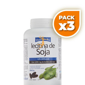 Pack 3x LECITINA SOJA 1.200Mg. 125 PERLAS HIJAS DEL SOL