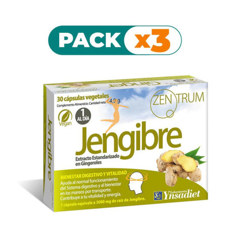 Pack 3x ZENTRUM JENGIBRE 30 CÁPSULAS VEGETALES