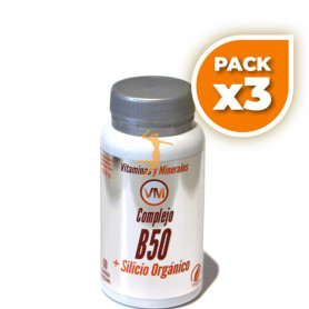 Pack 3x COMPLEJO B50 + SILICIO 60 CÁPSULAS VEGETALES YNSADIET