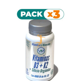 Pack 3x VIT.D3 + K2 + SILICIO 90 CÁPSULAS YNSADIET