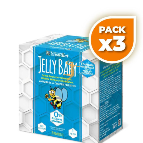 Pack 3x JELLY BABY 0% AZUCAR CAJA DE 20 AMPOLLAS YNSADIET