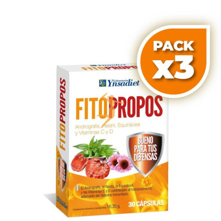 Pack 3x FITOPROPOS + ECHINACEA CAJA DE 30 CÁPSULAS VEGETALES YNSADIET