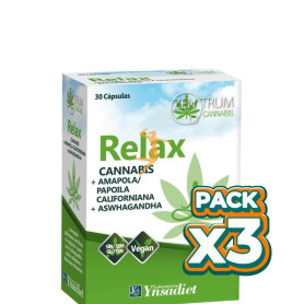 Pack 3x RELAX CON CANNABIS 30 CAPSULAS VEGETALES YNSADIET