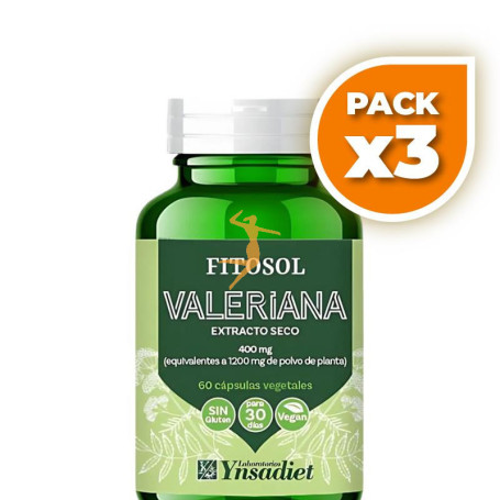 Pack 3x FITOSOL VALERIANA 60 CÁPSULAS YNSADIET