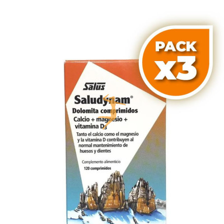 Pack 3x SALUDYNAM CON VITAMINA D 120 COMPRIMIDOS SALUS