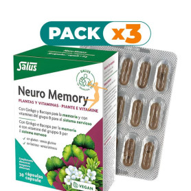 Pack 3x NEURO MEMORY 30 CAPSULAS SALUS