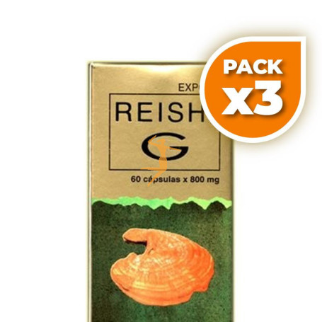 Pack 3x REISHI G 825Mg. 60 CÁPSULAS GOLDEN GREEN