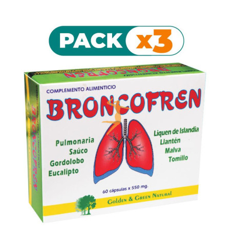 Pack 3x BRONCOFREN 60 CÁPSULAS GOLDEN GREEN