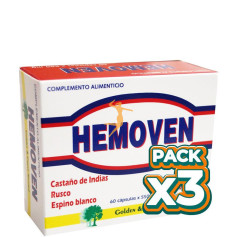 Pack 3x HEMOVEN 60 CÁPSULAS GOLDEN GREEN