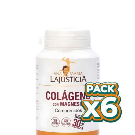 Pack 6x COLÁGENO CON MAGNESIO 180 COMPRIMIDOS ANA MARÍA LAJUSTICIA