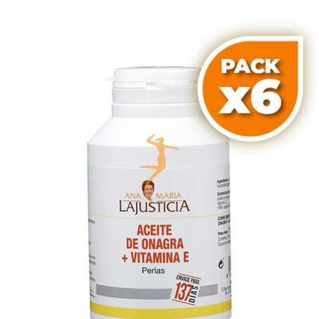 Pack 6x ACEITE DE ONAGRA + VITAMINA E 275 PERLAS ANA M. LAJUSTICIA
