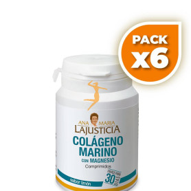 Pack 6x COLÁGENO MARINO CON MAGNESIO SABOR LIMÓN 180 COMPRIMIDOS ANA MARIA LAJUSTICIA