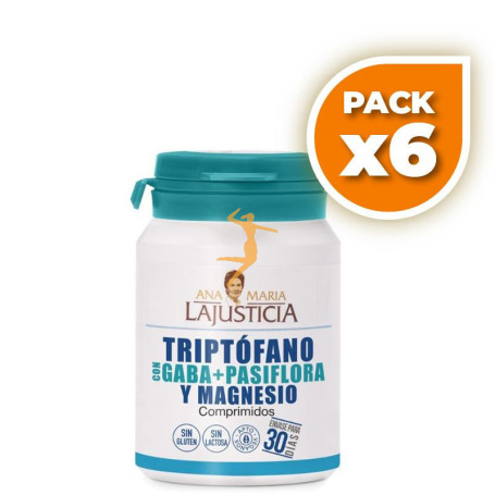 Pack 6x TRIPTOFANO CON GABA + PASIFLORA 60 COMPRIMIDOS ANA M. LAJUSTICIA